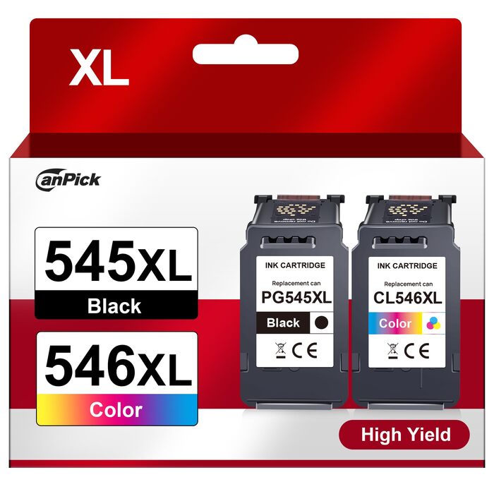 Комплект картриджів PG-545XL та CL-546XL для принтерів Canon PIXMA MX495, TR4550, TR4551, MG2550s, MG2555s, TS3150, TS3151, TS3350, MG3050, MG3051 (чорний та кольоровий, XL ємність)