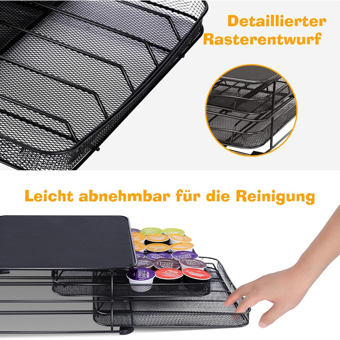 2-Tier Dolce Gusto Capsule Organizer - Holds 72 Capsules - Non-Slip Coffee Capsule Holder & Dispenser