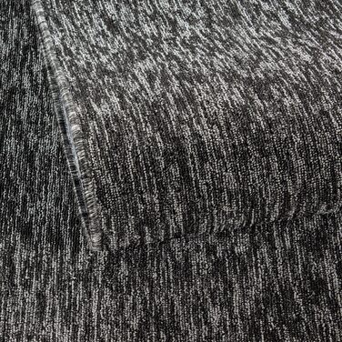 Килимок для вітальні HomebyHome 120x170 см, антрацит, однотонний, з ефектом меланжу, для спальні, короткий ворс, м'який, легкий у догляді, можна прати, для кухні, їдальні