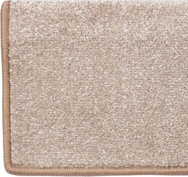 Casa Pura килимки на сходи 15 шт. з антиковзаючою основою та м'яким ворсом | Килимки на сходи напівкруглі, склеювані | 65 x 23,5 x 1,3 см (Sundae) | Килимки на сходи напівкруглі, 15 шт. (Бежевий)