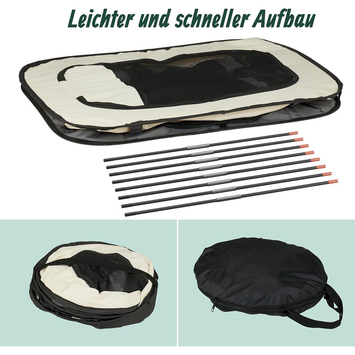 Вольєр для цуценят Relaxdays: розкладний, 43x71x55 см, для дому та вулиці, переносна конструкція, оксфордська тканина, багато кольорів