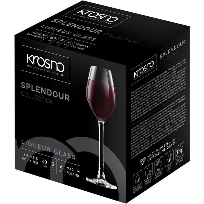 Набір келихів для шампанського Krosno Champagnergläser Set (6 шт.) 210 мл, Splendour, скло без свинцю, елегантний дизайн, для шампанського, просекко, святкові події