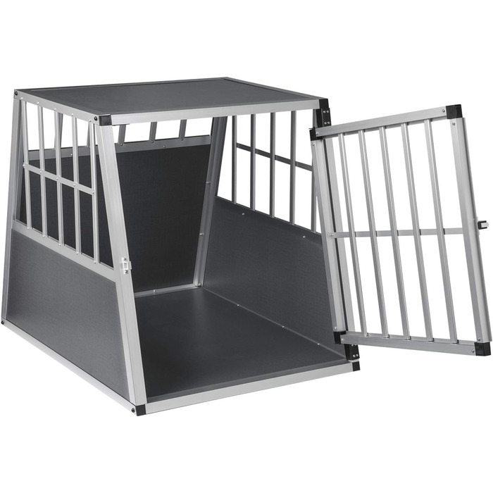 Транспортна переноска для собак та котів EUGAD, алюмінієва, 65x85x71 см, сіра