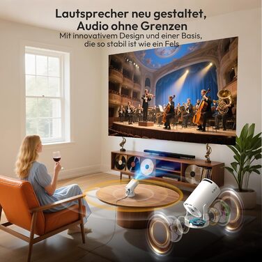 Портативний проєктор Xgody Gimbal 3: 12000 Люмен, Android 11.0, WiFi 6, Bluetooth, 720P HD (підтримка 4K)