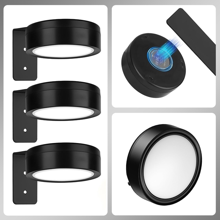 Набір із 3 магнітних підсвіток для картин на батарейках, настінні світильники для картин