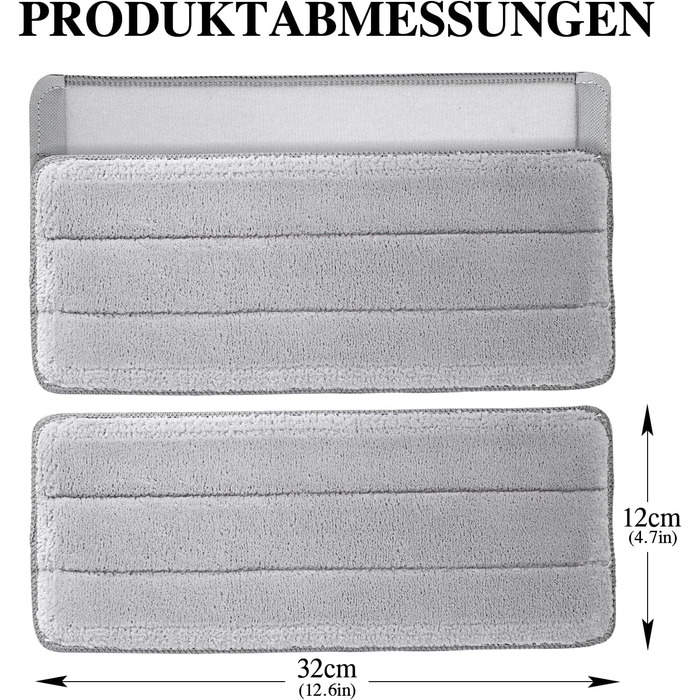 Набір для миття підлоги MASTERTOP з відром, моп з нержавіючою ручкою та 3 насадками, набір відра та мопа 2 в 1, плоский моп з функцією віджиму для ламінату, плитки (бежевий), комплект змінних насадок (3 шт.)