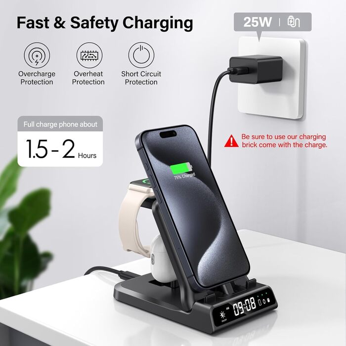 Зарядний стан для Apple SwanScout 701A: iPhone, Apple Watch, AirPods. Підходить для iPhone 6-17