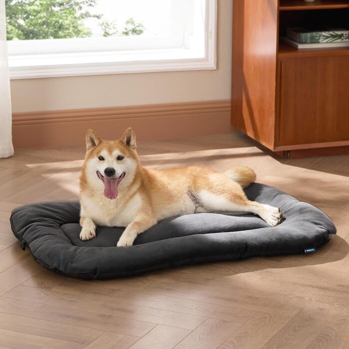 Килимок для собак BEDSURE: м'який, миючий, 74x46 см, сірий. Підходить для собак середніх розмірів.