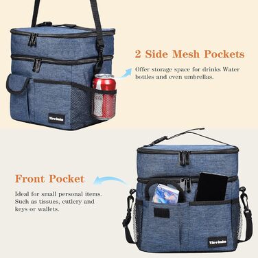 Термосумка Kato Tirrinia 17L для пікніка та подорожей (23 банки), темно-синя