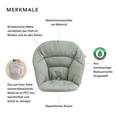 Стілець для годування Stokke Clikk Glacier Green з підносом і ременем безпеки, легкий, ергономічний, для дітей 6-36 місяців, до 15 кг