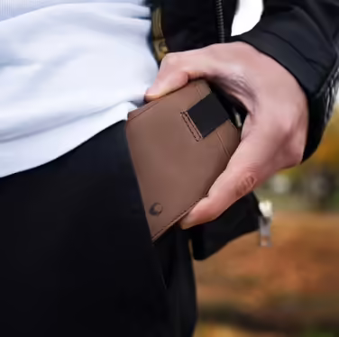 Чоловічий шкіряний гаманець DONBOLSO Slim з монетницею, RFID-захист, мінімалістичний кардхолдер, подарункова коробка
