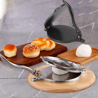 Пресс для тортилій, ручний, алюмінієвий, 16 см - для тортилій, тако, роті, піци