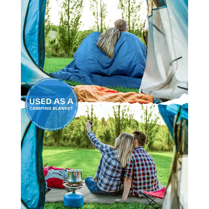 Sportneer Summer Sleeping Bag - Lightweight, Waterproof Camping Sleeping Bag for Hiking, Backpacking & Travel (Blue)