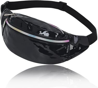 Жіноча поясна сумка-бананка: водонепроникна, з PU шкіри, для спорту, бігу, подорожей (чорна)