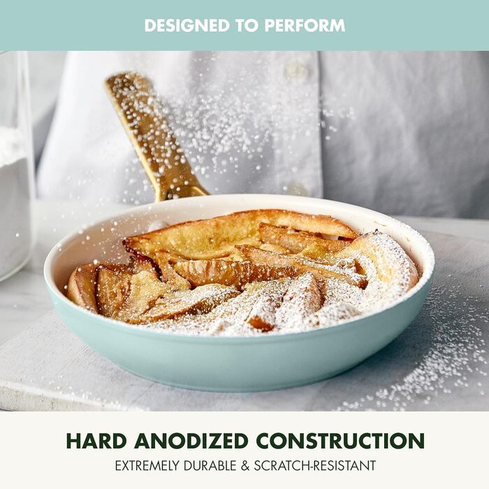 GreenPan Reserve Pro сковорода з антипригарним покриттям, 20.3 см, кераміка, без PFAS, нержавіюча сталь, для плити та духовки, блакитний колір