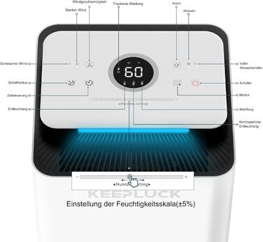 Зволожувач повітря 12L/24H для ванної кімнати та кімнати, 18-24м², білий (FDD12)