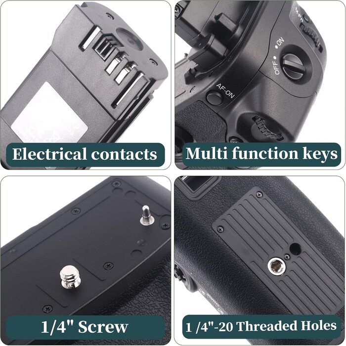 Вертикальна ручка Hersmay для Canon EOS R5 R5C R6 R6 Mark II з підтримкою LP-E6/LP-E6NH/LP-E6N акумуляторами