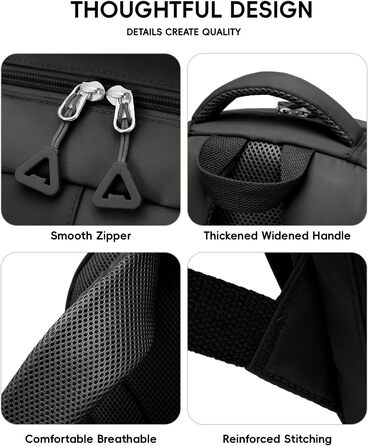 Шкільний рюкзак Tanou для підлітків, чорний, з пеналом та сумкою через плече, відділення для ноутбука 15,6 дюймів