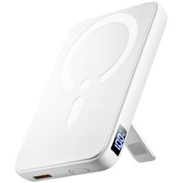 Магнітний Power Bank для MagSafe 12000mAh 22.5W з PD, LED-дисплеєм та USB-C для iPhone 17/16/15/14/13/12 Pro Max, білий