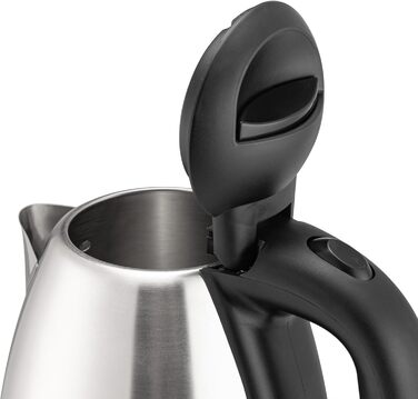 Електричний чайник LEHMANN з нержавіючої сталі, 2200 Вт, 1.8 л, швидке нагрівання, 360° підставка, автовимкнення, захист від перегріву, BPA-Free, для дитячого харчування, чаю та кави, сріблястий