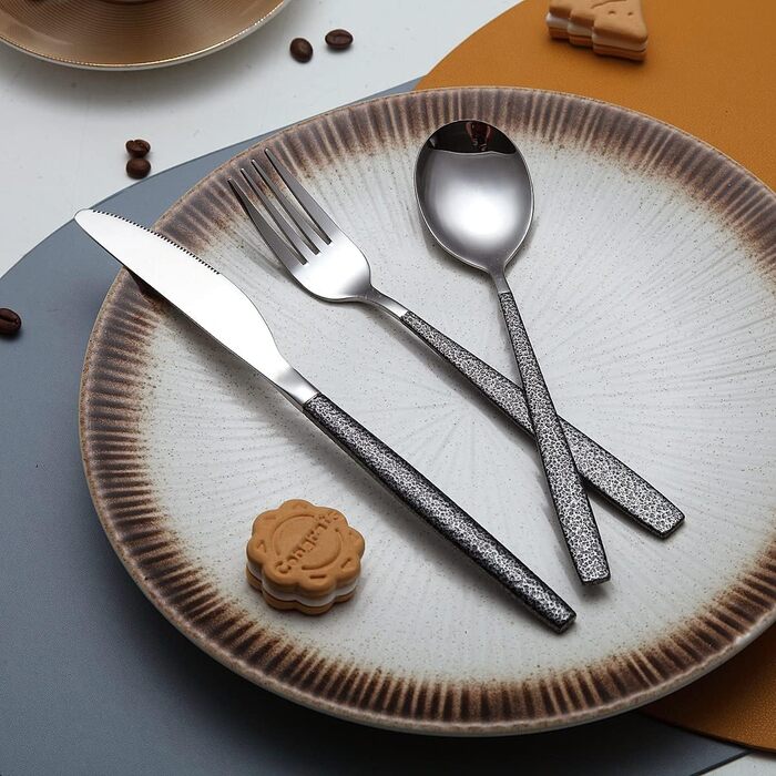 Набір столових приборів 30 предметів з титановим покриттям та ручками Mars, нержавіюча сталь, золоте покриття, на 6 осіб