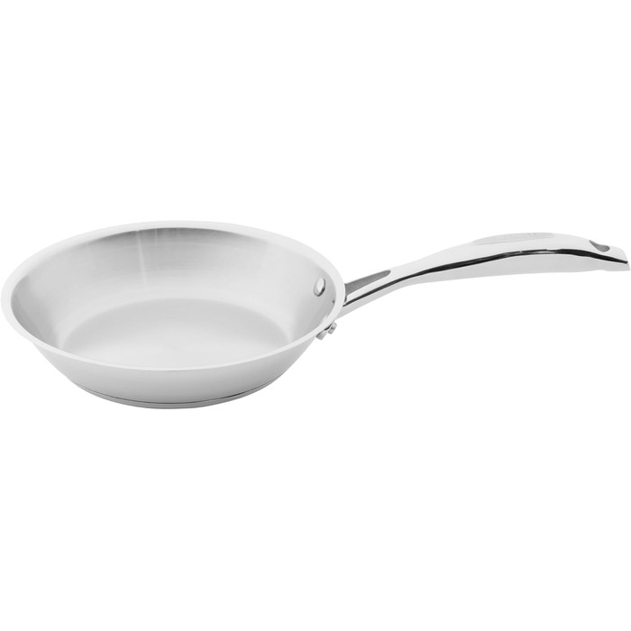 Набір сковорідок SCANPAN STS з нержавіючої сталі 20+28 см | Багатофункціональні сковороди з індукційним дном та алюмінієвим ядром, похилі бортики | Для всіх типів плит, можна використовувати в духовці