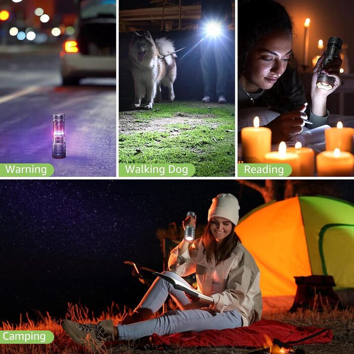 Потужний ліхтарик LED 1000000 люмен, ліхтарик з підзарядкою, кемпінгове світло, зум, 11 режимів, довга робота, водонепроникний тактичний ліхтарик для кемпінгу, відпочинку на природі, надзвичайних ситуацій (сірий)