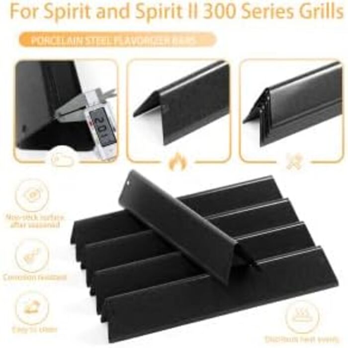 Ароматизуючі пластини Flavorizer Bars для гриля Weber Spirit E-310/E-320/E-330 (2013-сьогодення), Spirit II E-310/S-310, 38,9 см, порцелянова емаль, захисний теплозахист, запасна частина