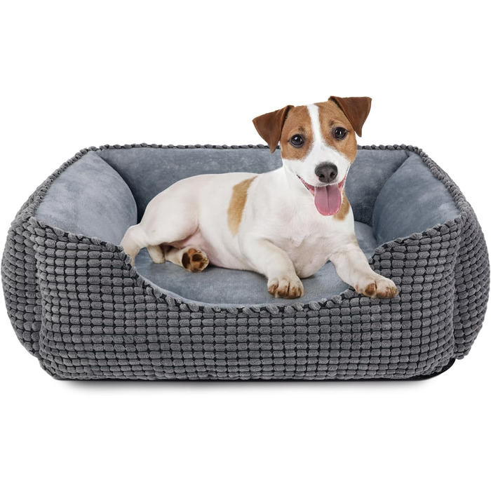 JOEJOY Dog Bed, Medium-Sized Dogs, Washable Dog Basket, Fluffy, Non-Slip Plush Dog Bed, 63x53x20cm, Dog Beds for Small and Medium Dogs and Cats