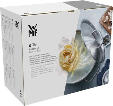 Каструля WMF Mini Kochtopf 16 см з кришкою з нержавіючої сталі Cromargan, 1,5 л, для невеликих порцій, індукційна