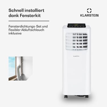 Klarstein Mobile Klimaanlage: 3-в-1 кліматичний пристрій (кондиціонер, вентилятор, осушувач) 7000 BTU, білий, для дому та офісу