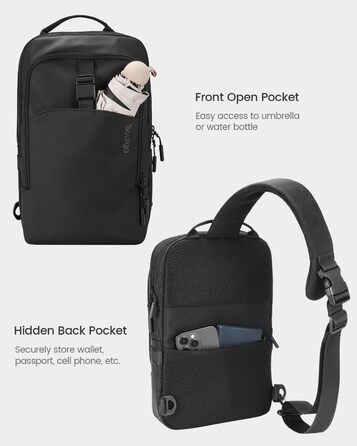 Чоловіча та жіноча сумка через плече Soulgo EDC, компактна, водонепроникна, для планшету 11 дюймів (iPad), чорна