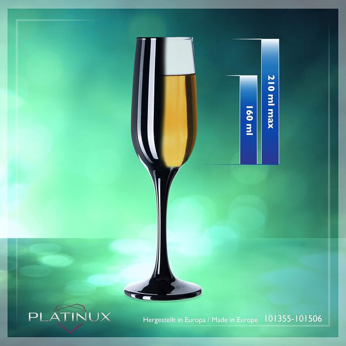 Набір келихів для шампанського PLATINUX Black & White (6 шт., 210 мл)