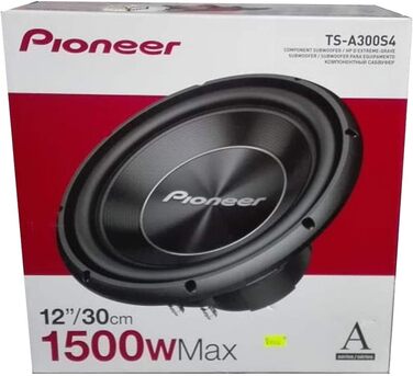 Сабвуфер Pioneer TS-A300S4 30 см 1500 Вт, 4 Ом, чорний, для корпусного монтажу, динамік із IMPP мембраною, потужний бас, автоакустика