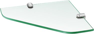 S'AFIELINA Glass Shelf Shower Caddy Glass Corner Shelf 6mm Tempered Glass Shower Shelf Glass Shelf for Bathroom Shower Shelf 23cm x 23cm (1 Piece)