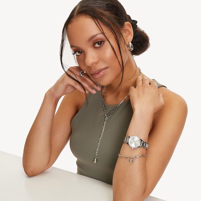 Годинник Tamaris для жінок - Спортивний та елегантний годинник з діаметром 30 мм, срібний колір, з цирконієм