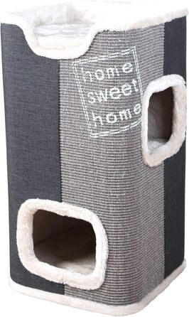 Кігтеточка-стілець TRIXIE Mexia, 2-ярусна, сіра, 38x38x78 см