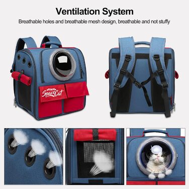 Рюкзак-переноска для кота Galatée, рюкзак для тварин, рюкзак-кокони, рюкзак-капсула з вентиляцією, рюкзак для собак та маленьких собак (сірий)