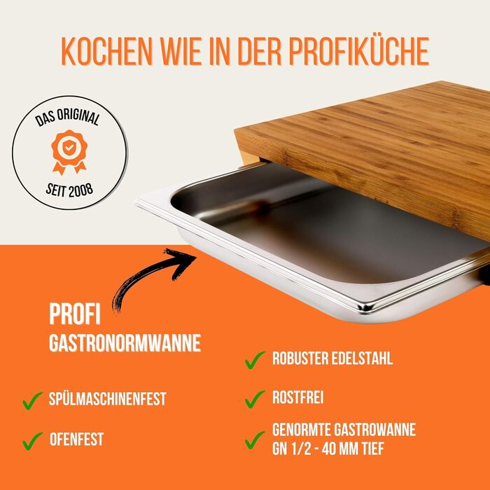 cleenbo® Cutting Board with Drip Tray 