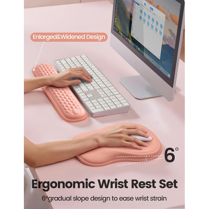 Підставка для зап'ястя Meatanty Ergonomische – м'яка та стильна, з memory foam, протиковзна, для офісу, дому та геймінгу (чорна)