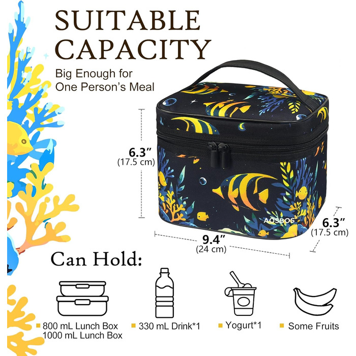 Сумка-холодильник для обіду: компактна, легка, водонепроникна, для роботи та школи