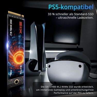 SSD NVMe M.2 PCIe 4.0 2TB X7400 з радіатором - для ігор, PS5, ноутбук, ПК