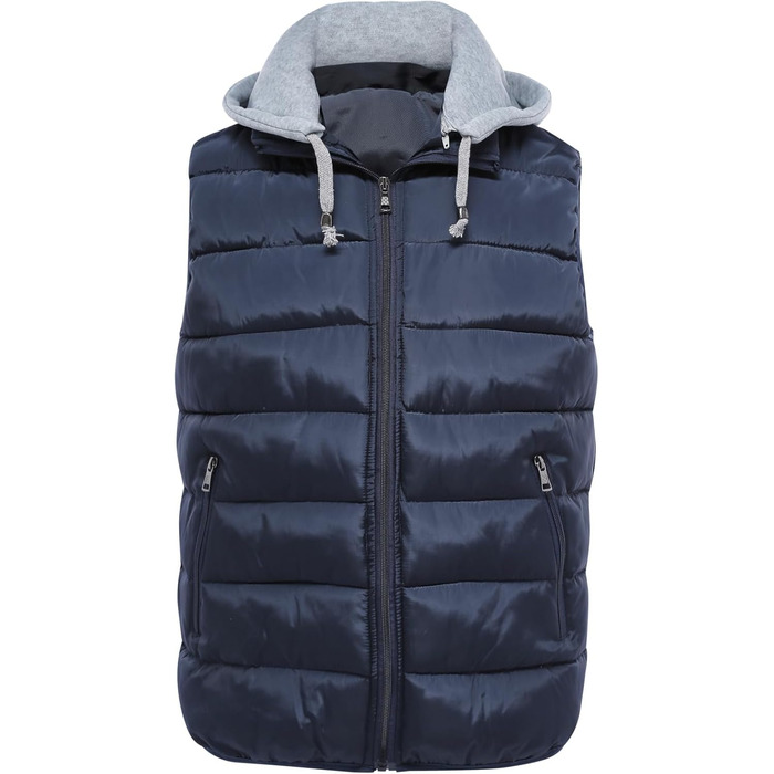 Чоловіча степкова жилетка YOUTHUP з капюшоном, тепла зимова жилетка для активного відпочинку, спортивна жилетка (XXL, Синій)