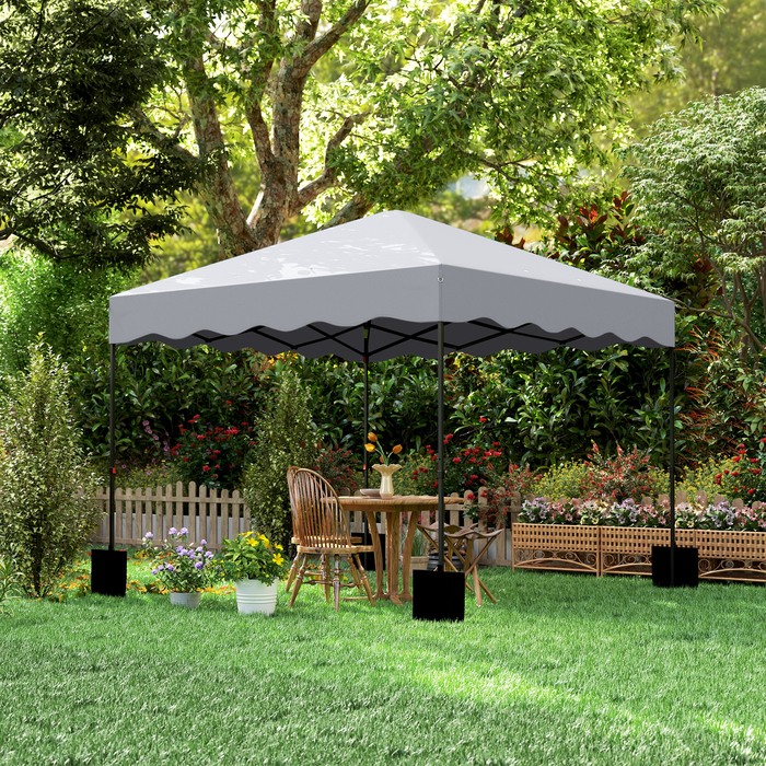 Outsunny Gazebo approx. 3x3m, water-resistant, stable, winter-proof, pop-up folding gazebo with UV protection 50+, foldable party tent, garden tent with carrying bag, garden gazebo for camping and garden, light grey | Aosom