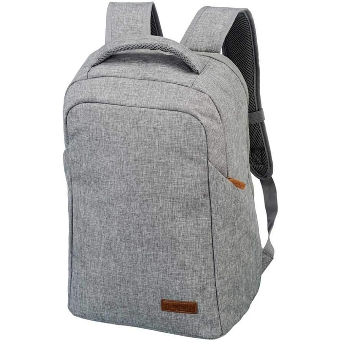 Travelite Security Backpack with Back Zipper, SAFETY Daypack, BASICS, Travel Backpack with Anti-Theft Features and Laptop Compartment up to 15.6 inches, 46 cm, 23 liters (Light Grey)