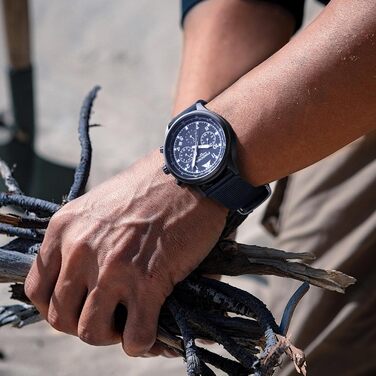 Чоловічий годинник PINDOWS з хронографом, кварцовий, аналоговий, водонепроникний, чорний корпус, коричневий ремінець, для бізнесу та відпочинку