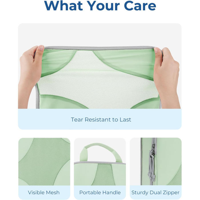 BAGSMART Набір органайзерів для одягу 6 шт. Packtaschen, компресійні кубики для подорожей, мішки для брудної білизни, рюкзак, валіза