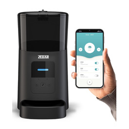 Автоматичний годівник для котів та собак Zedar A600, 6 літрів, з керуванням через APP, з нержавіючої сталі