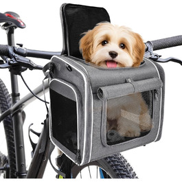 Корзина для собак на велосипед 4-в-1, розширювана сумка-рюкзак, з сітковими вікнами та дверима, для котів та собак