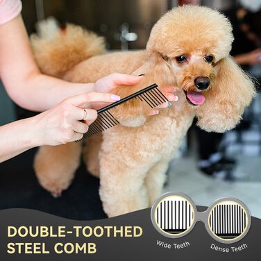 Набір професійних ножиць Nobleza для грумінгу собак та котів, 6 в 1, з нержавіючої сталі 4CR, з гребінцем для догляду за шерстю